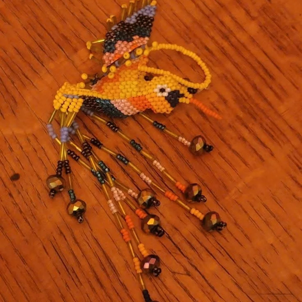 Handmade Beaded Hummingbird made by the Mayan Women of Guatemala. - Picture 6 of 6